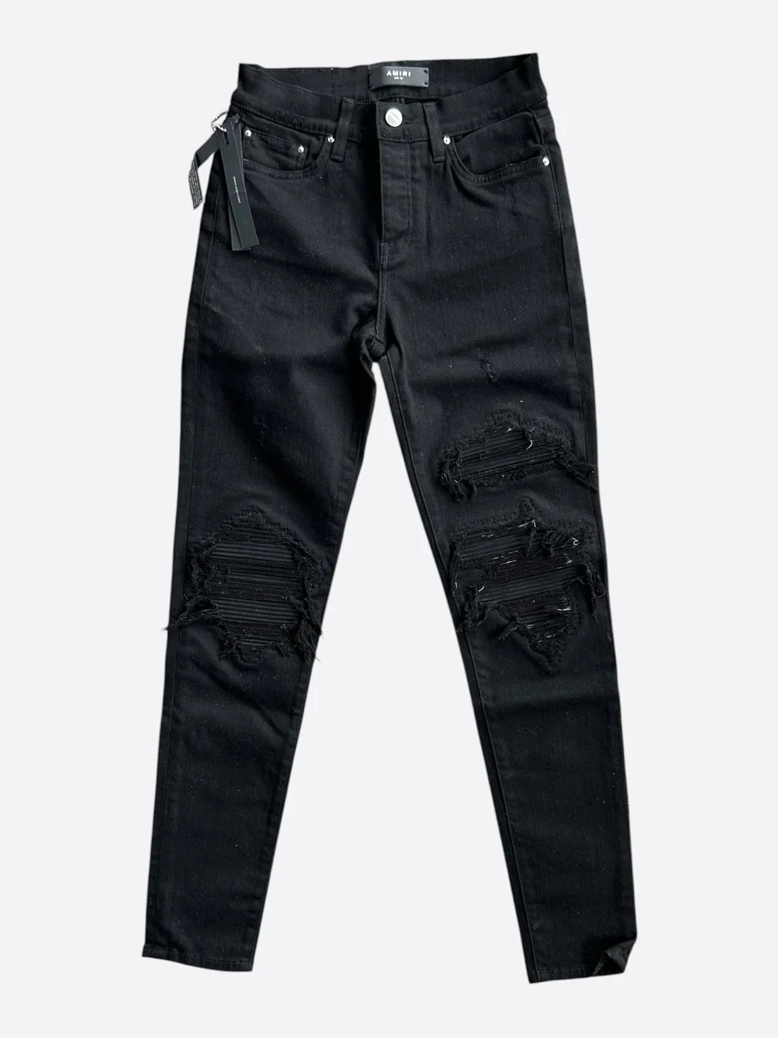 Amiri MX1 Black Suede Patch Jeans Black