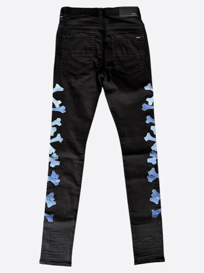 AMIRI Blue Gradient Bones Jeans Black
