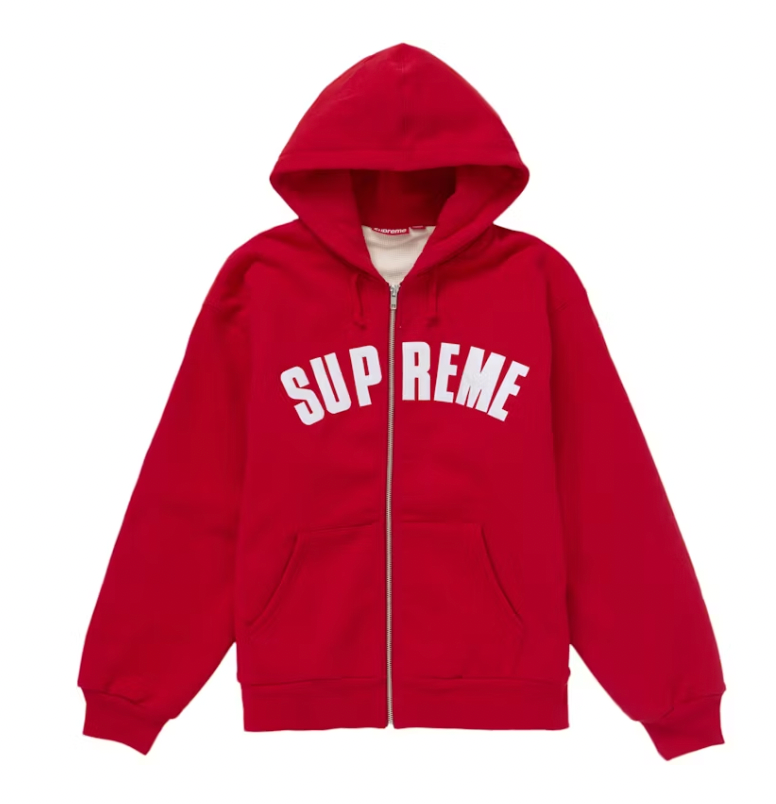 Supreme Arc Thermal Zip Up Hooded Sweatshirt Red