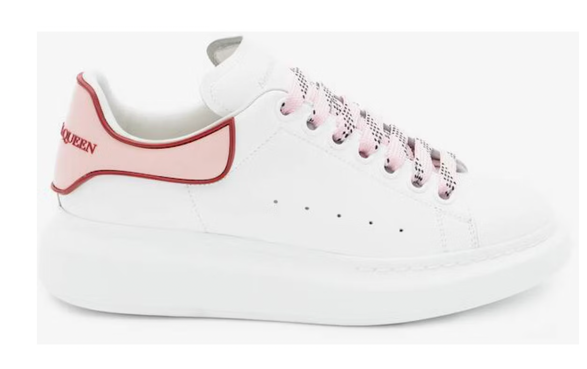 Alexander McQueen Oversized White Pink Carnelian Red (Women's)