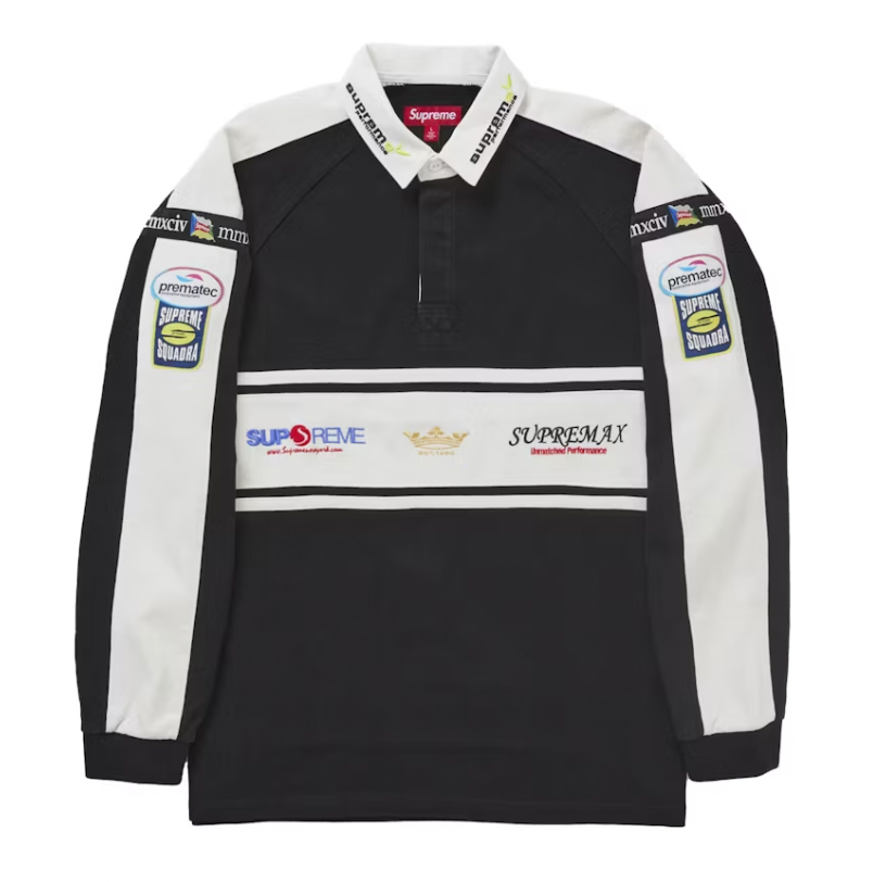 Supreme Chest Stripe Rugby Black