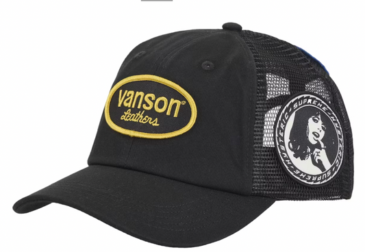 Supreme Hysteric Glamour Vanson Leather Mesh Back 6-Panel Black