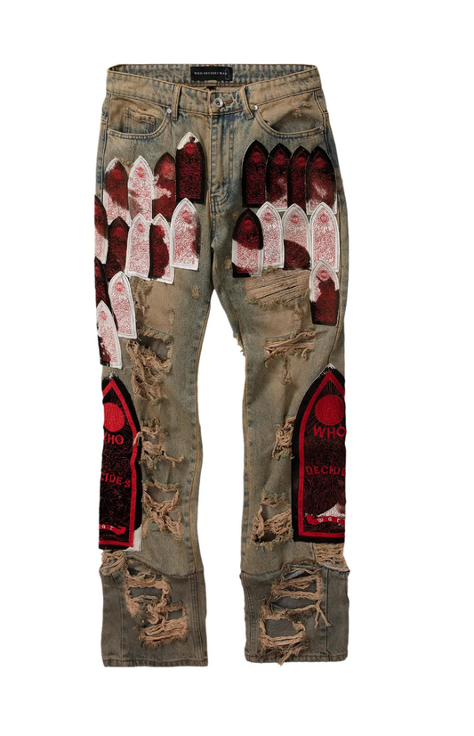Who Decides War Sangre Patch Denim Jeans