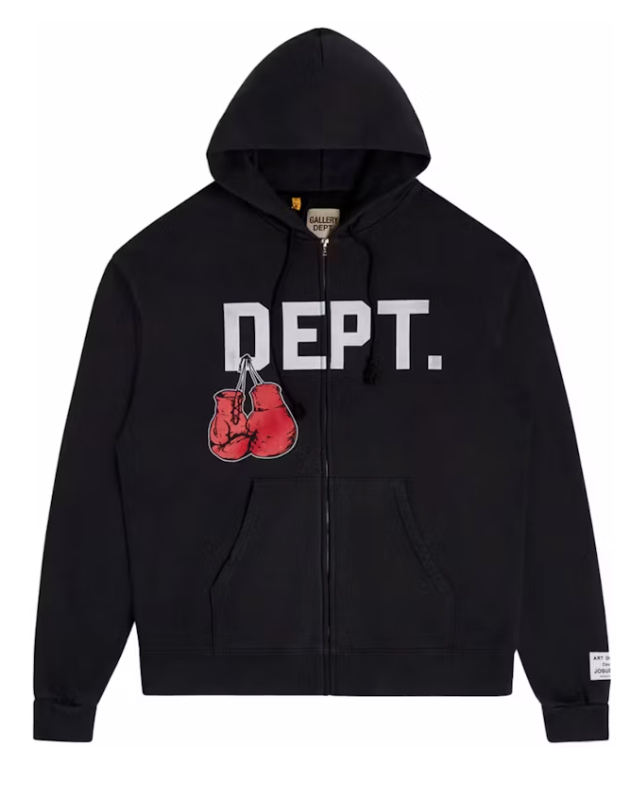 Gallery Dept. Boxing Merch Zip Hoodie Vintage Black