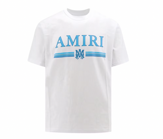 AMIRI MA Bar Logo Tee White Blue