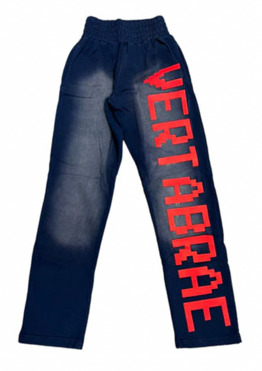Vertabrae Logo Sweatpants Navy Red