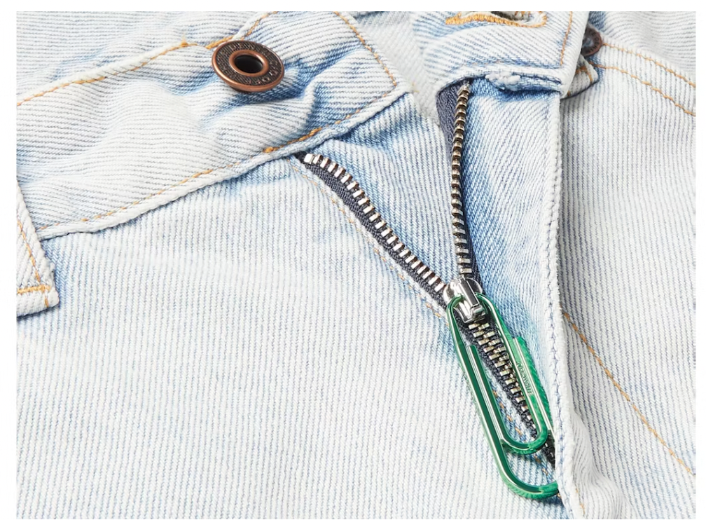 OFF-WHITE Bleached Slim Fit Denim Jeans Bleach/Mint