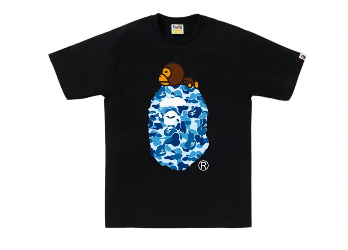 BAPE ABC Camo Milo On Big Ape Tee (SS25) Black/Blue