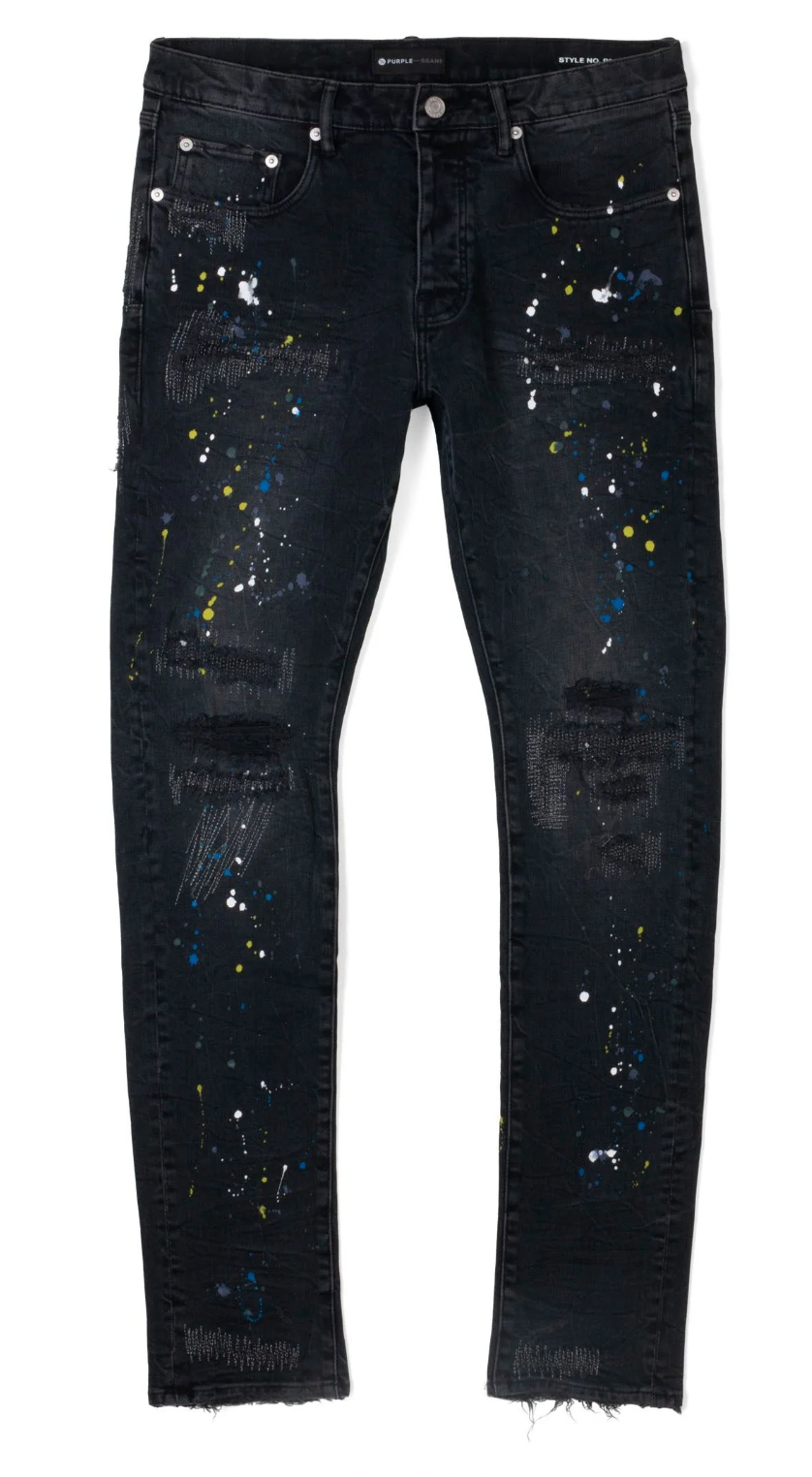 Purple Brand P001 Black Reflective Repair with Paint Jeans