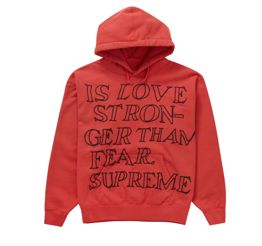 Supreme Stronger Than Fear Hooded Sweatshirt Burnt Red