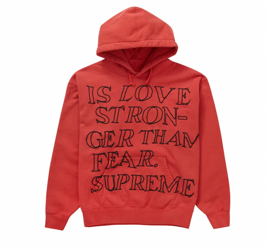 Supreme Stronger Than Fear Hooded Sweatshirt Burnt Red