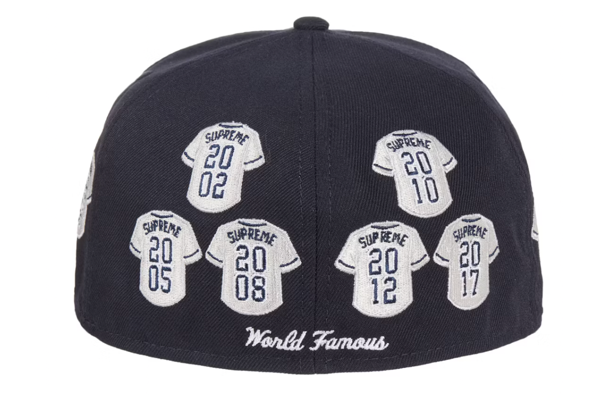 Supreme Jerseys Box Logo New Era Fitted Hat Navy