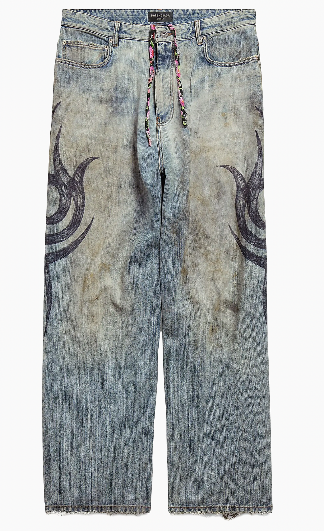 Balenciaga Tattoo Y2k Stretched Knee Baggy Pants