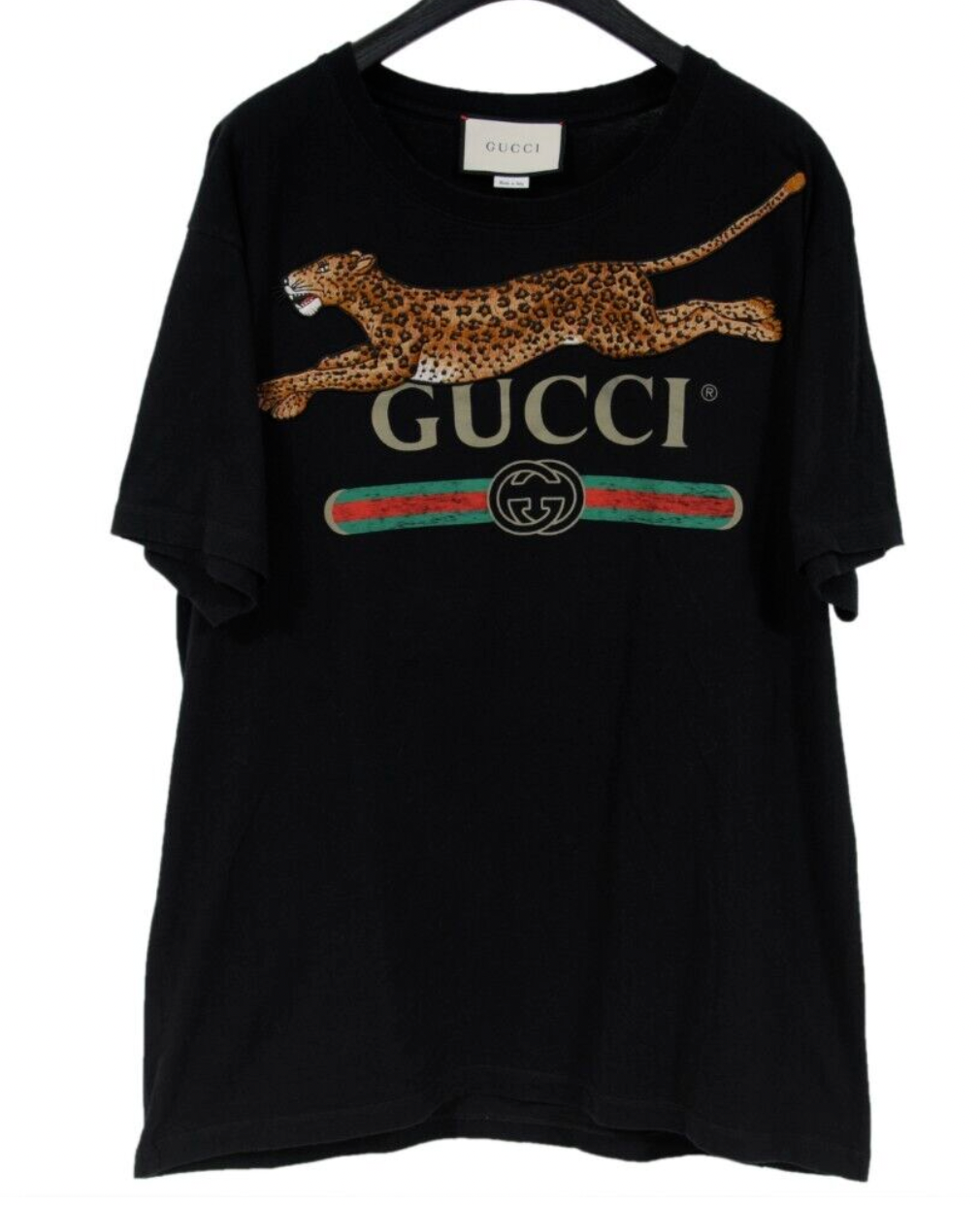 Gucci Leopard Logo T-Shirt Black