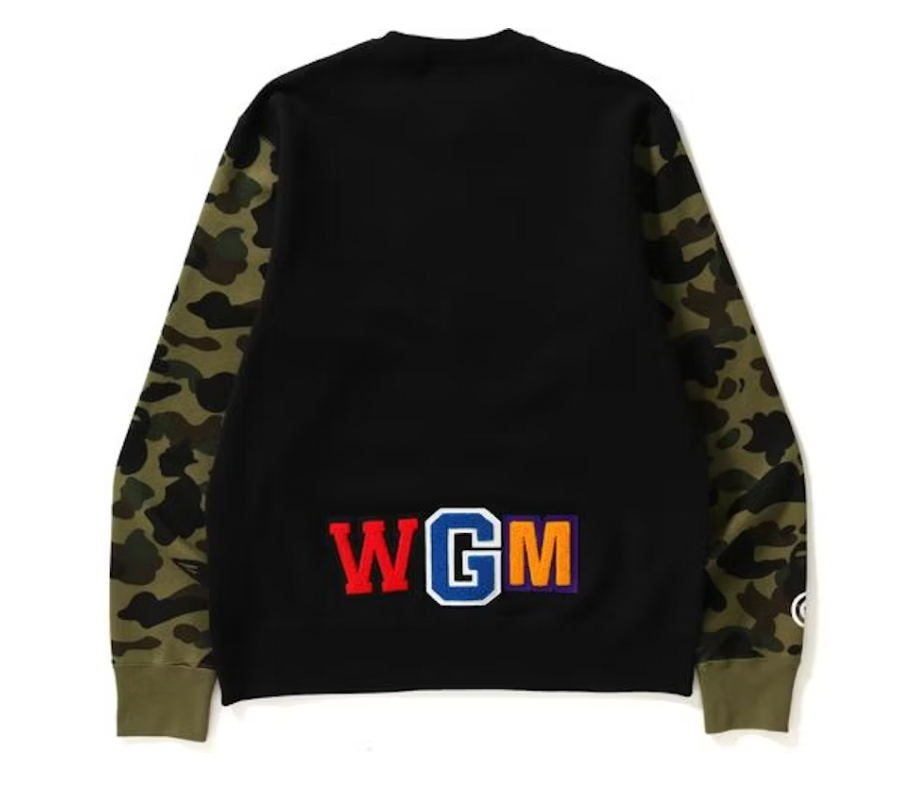 BAPE Metal Zip Big Shark Wide Crewneck Crewneck Black/Green