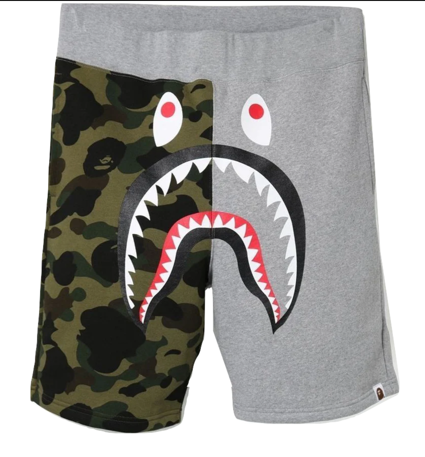 BAPE Shark 1st Camo Gray Sweat Shorts