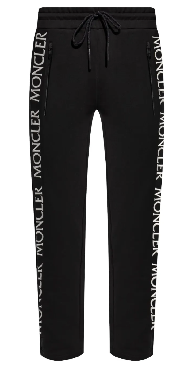 Moncler Logo Embroidered Track Pants Black