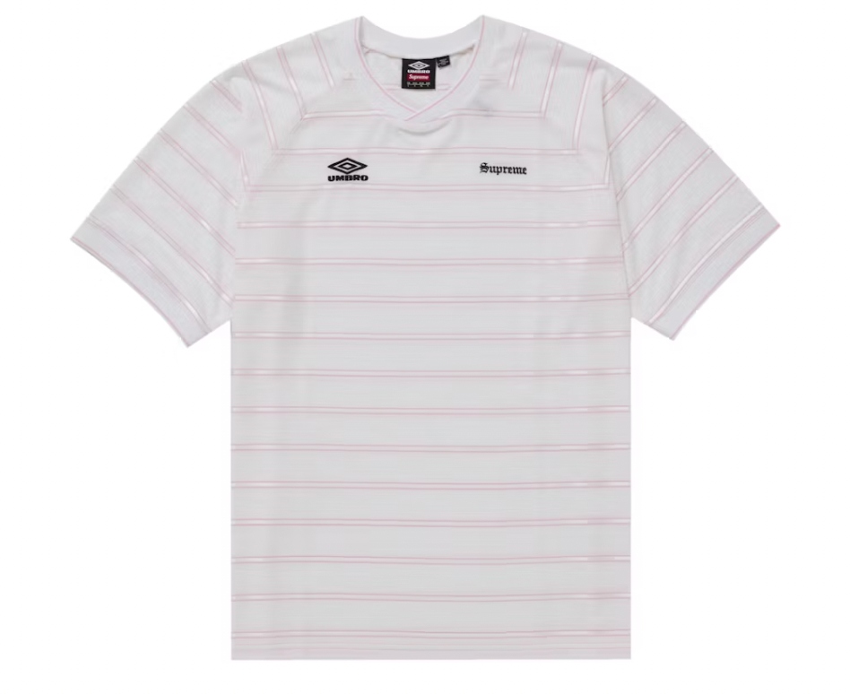 Supreme Umbro Stripe Soccer Jersey White