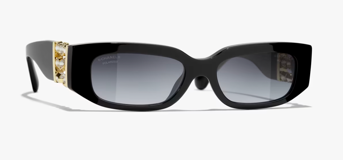 Chanel Oval Sunglasses Acetate & Glass Pearls