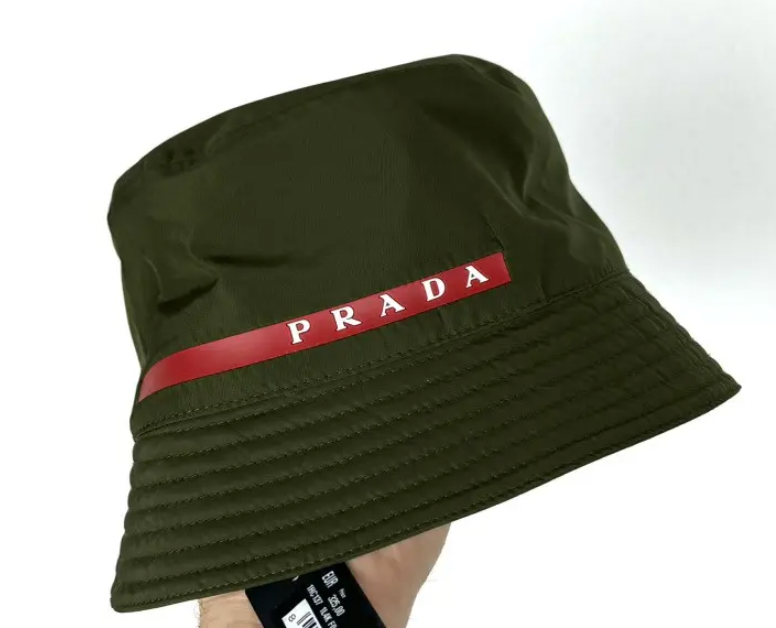 Prada Linea Rossa Technical Nylon Bucket Hat Green