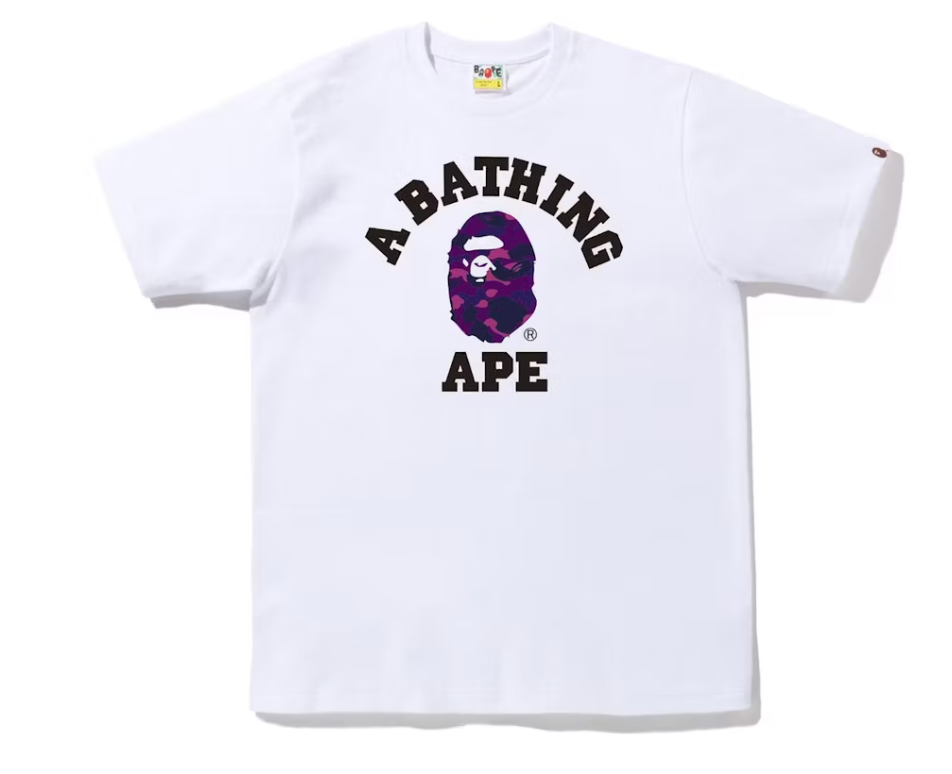 BAPE Color Camo College Tee (FW22) White Purple