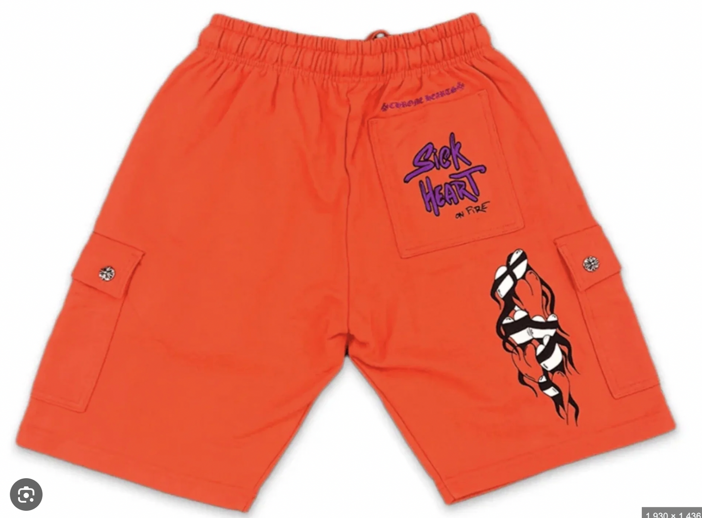 Chrome Hearts Matty Boy Sadistic Lipstick Orange Cargo Shorts