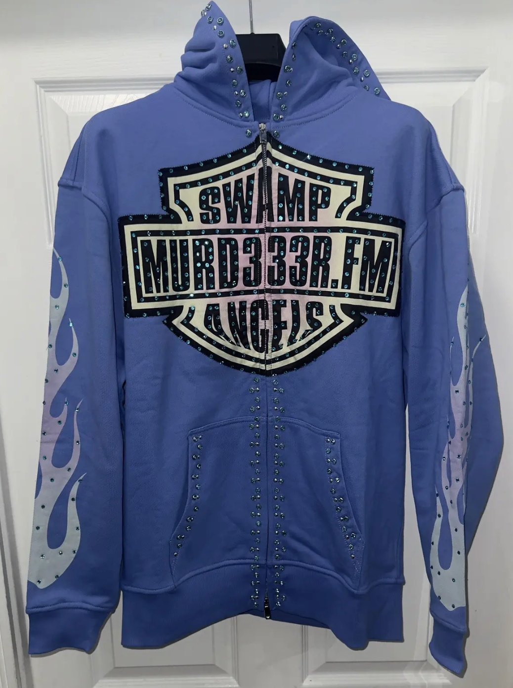 Murd333r.Fm Blue Chopp33r Zip Up