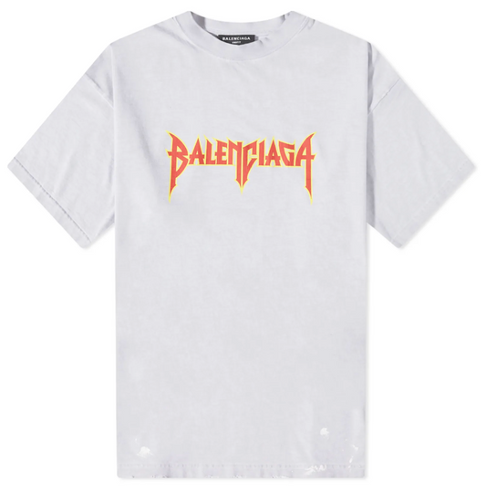 Balenciaga Metal Logo T-Shirt Dirty White