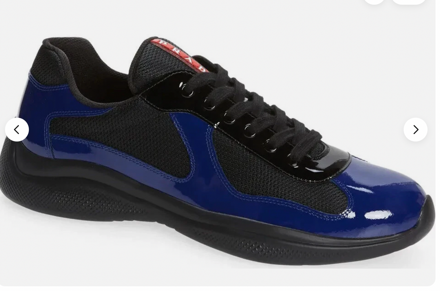 Prada America's Cup Patent Low Blue Black Inchiostro