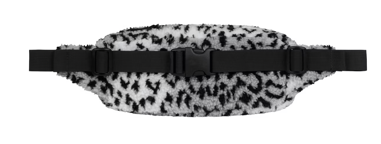 Supreme Leopard Fleece Waist Bag White