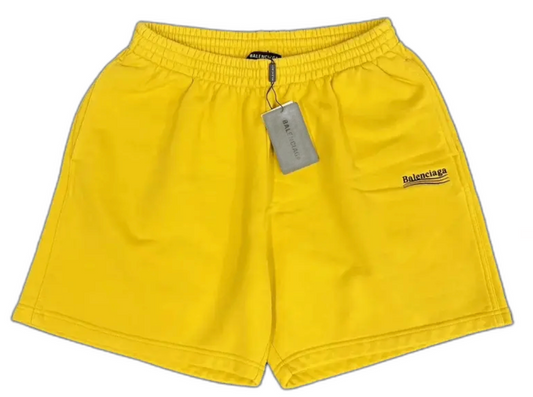 Balenciaga Political Campaign Sweat Short Yellow