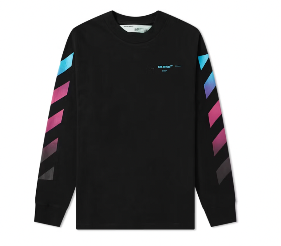 OFF-WHITE Diagonal Gradient L/S Tee Black
