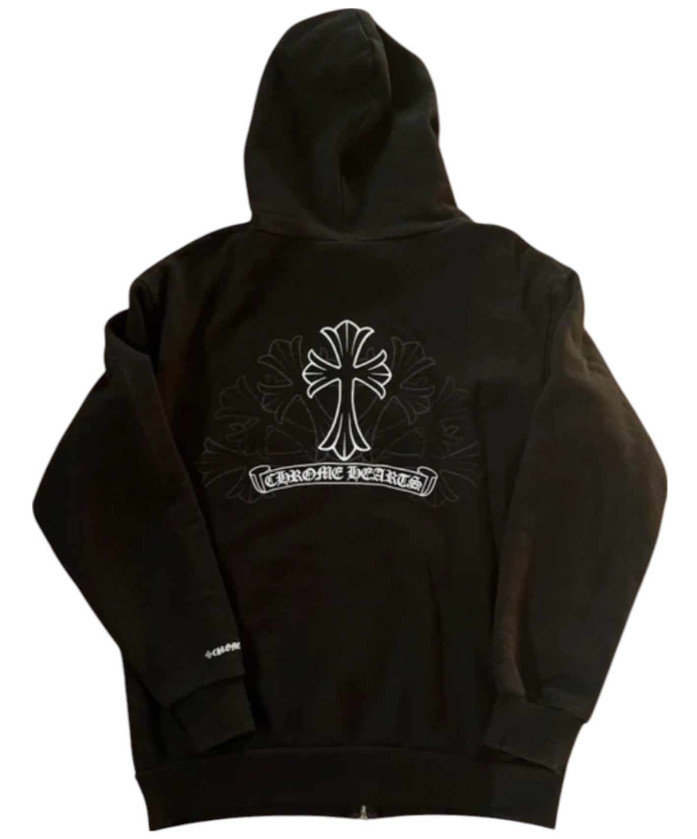 Chrome Hearts Gradient Cemetery Cross Zip Up Hoodie Black