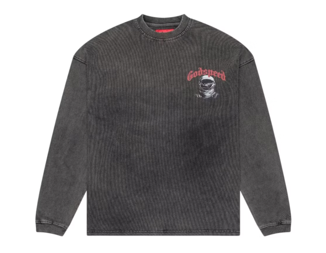 Godspeed Apollo 11 (1969) L/S Tee Grey Wash