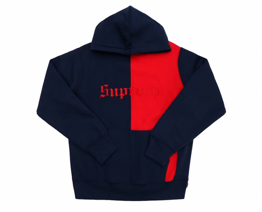 Supreme Split Old English Hooded Sweatshirt Navy