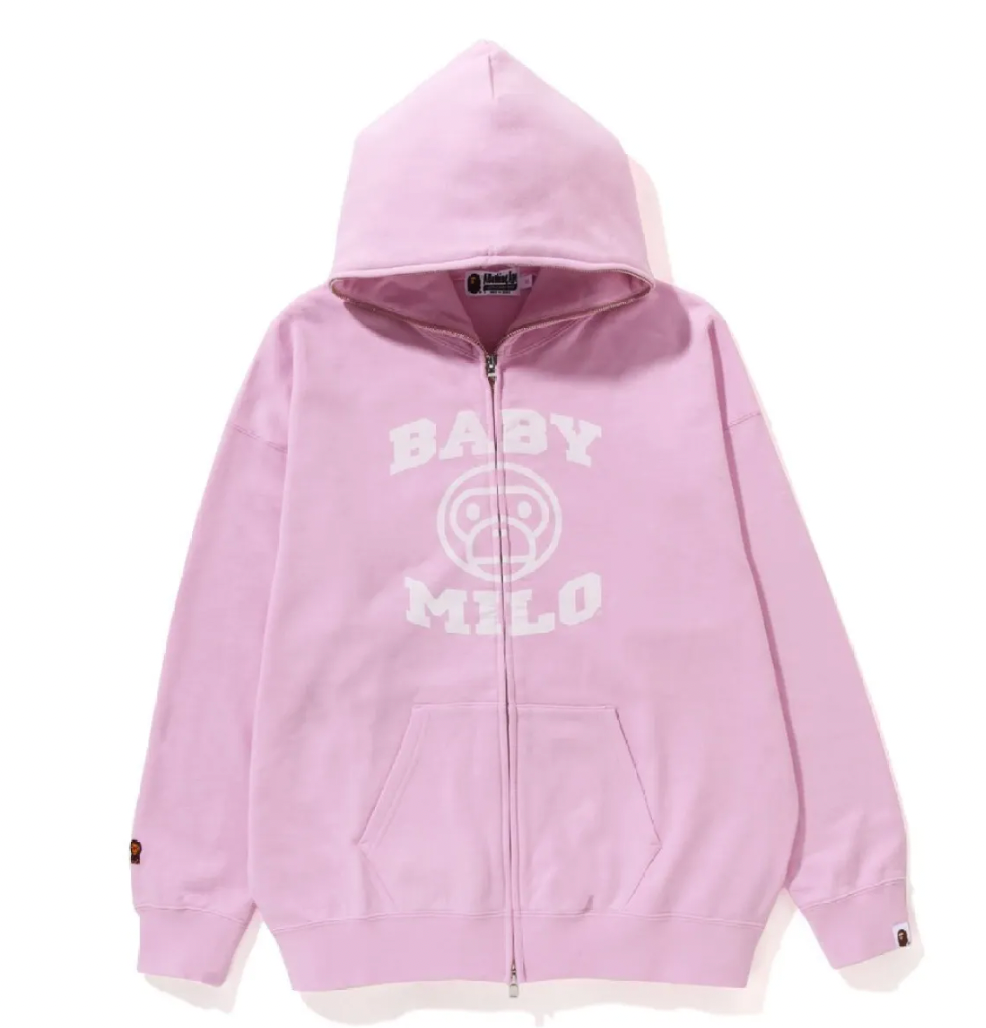 Bape Baby Milo Full Zip Hoodie Pink