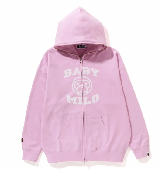 Bape Baby Milo Full Zip Hoodie Pink