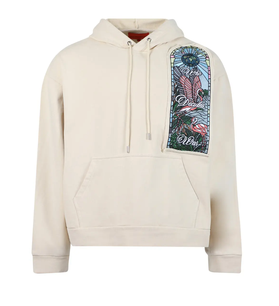 Who Decides War Flamingo Staff Hooded Sweatshirt Cream