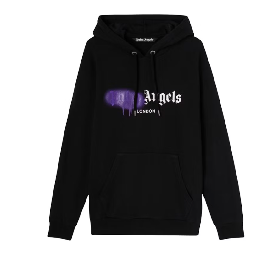 Palm Angels London Sprayed Hoodie Black/Purple