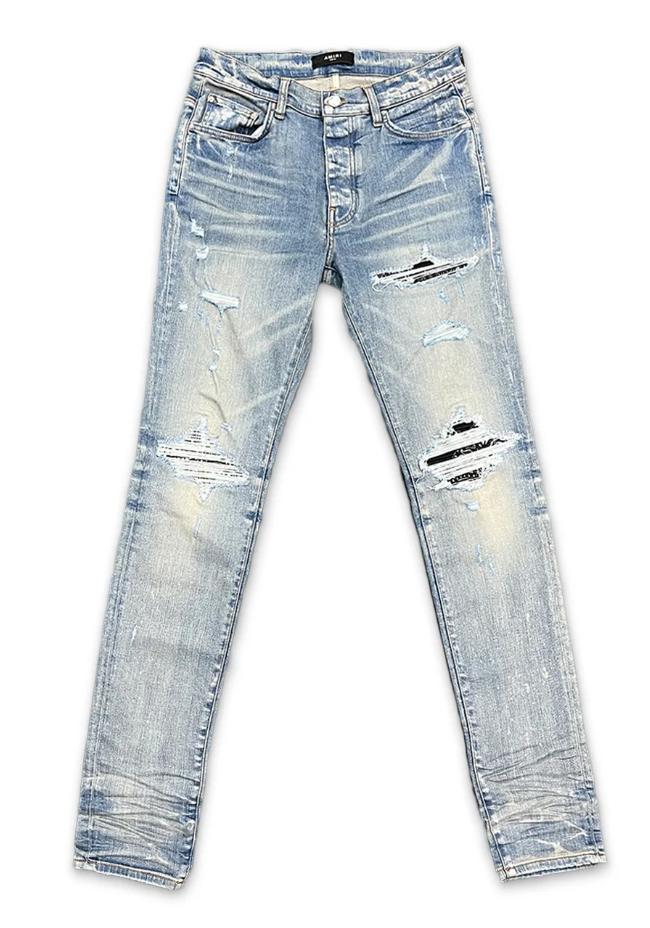 Amiri MX1 Bandana Black Patch Jeans Clay Indigo