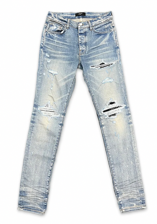 Amiri MX1 Bandana Black Patch Jeans Clay Indigo