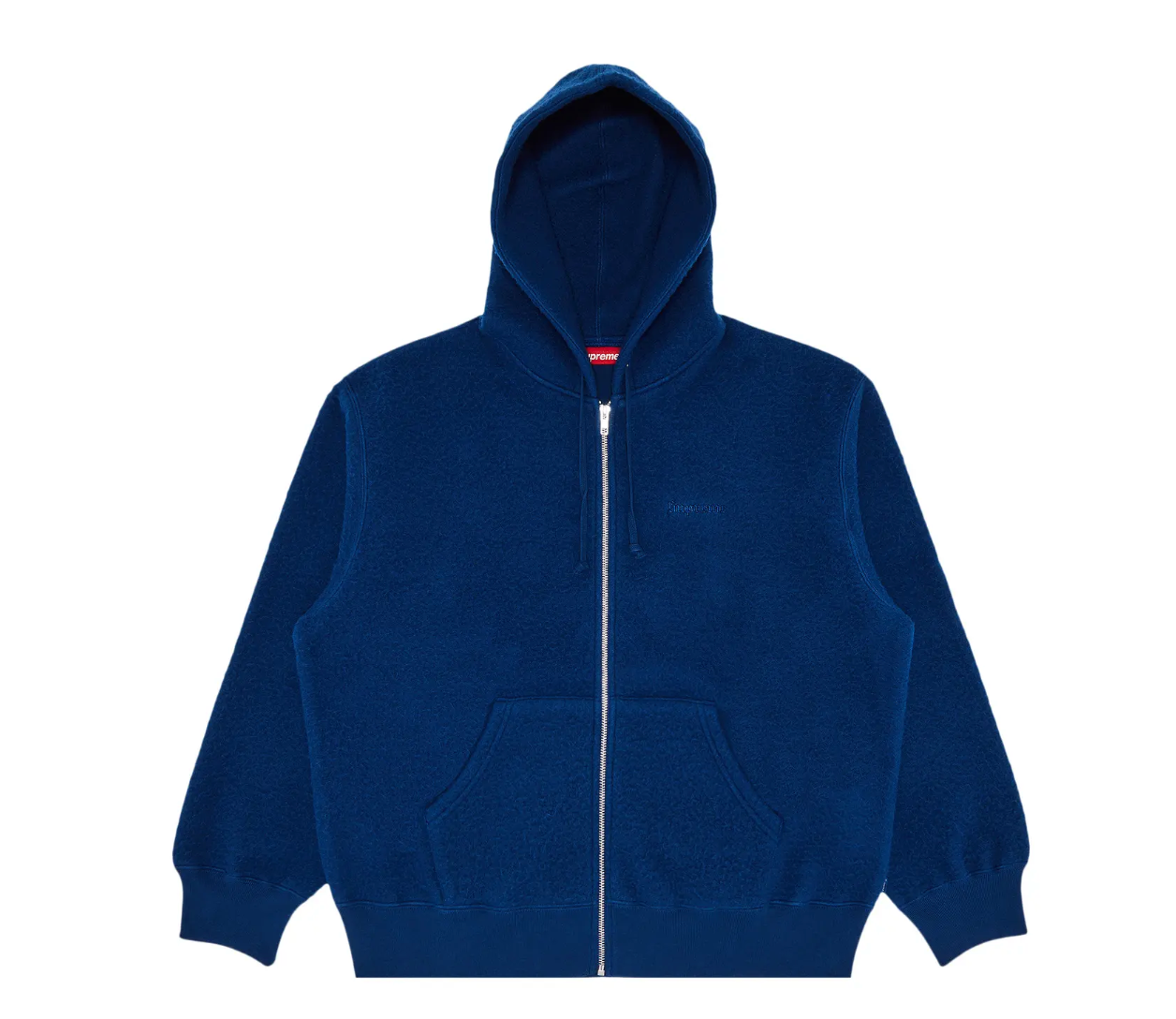 Supreme Pilled Zip Up Hooded Sweatshirt Dark Royal