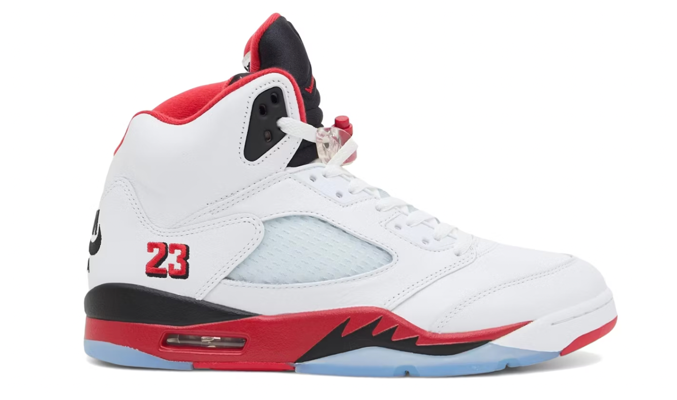 Jordan 5 Retro Fire Red Black Tongue (2025)