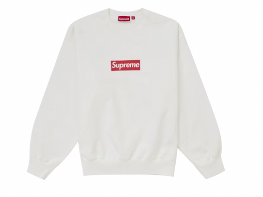 Supreme Washed Box Logo Crewneck White