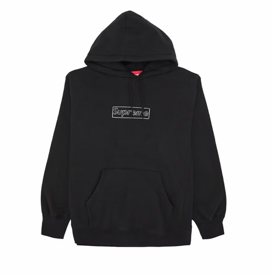 Supreme KAWS Chalk Logo Hooded Sweatshirt Black