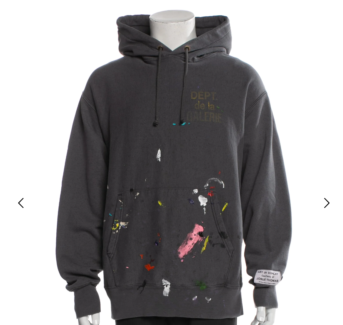 Gallery Dept French Logo Painted Hoodie Vintage Black