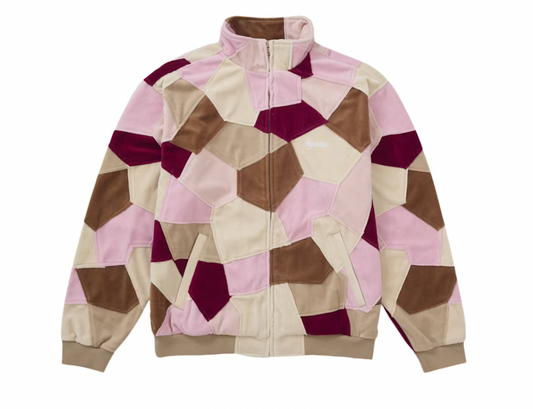 Supreme Patchwork Velour Track Jacket Tan