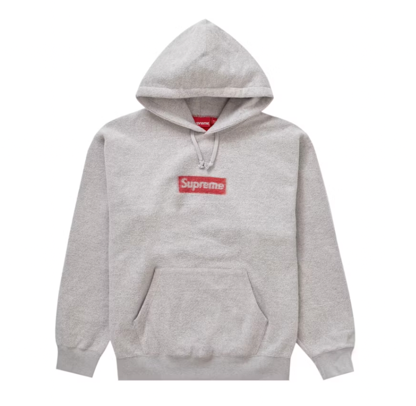 Supreme Inside Out Box Logo Hooded Sweatshirt Heather Grey