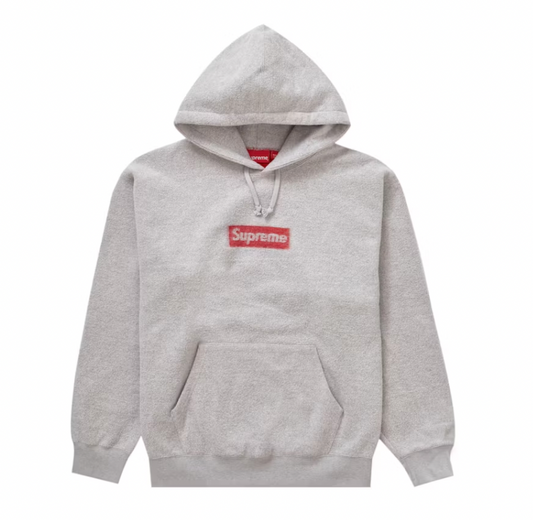 Supreme Inside Out Box Logo Hooded Sweatshirt Heather Grey