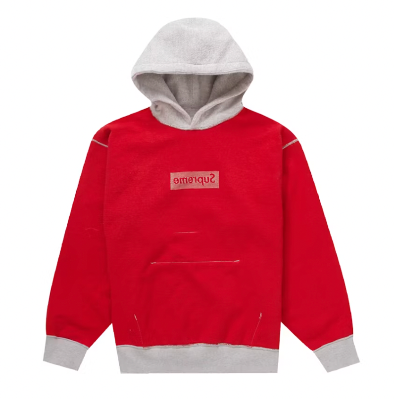 Supreme Inside Out Box Logo Hooded Sweatshirt Heather Grey